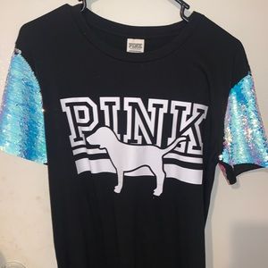 PINK sequin shirt size xs